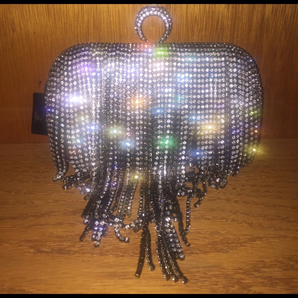 Black rhinestone clutch