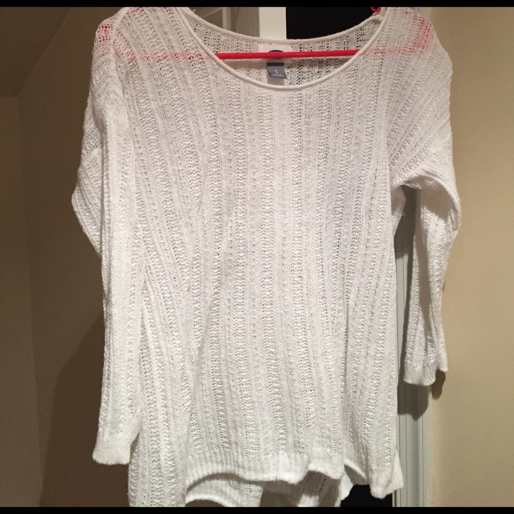 White knit sweater