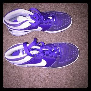 purple nike high tops