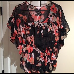 Floral chevron top