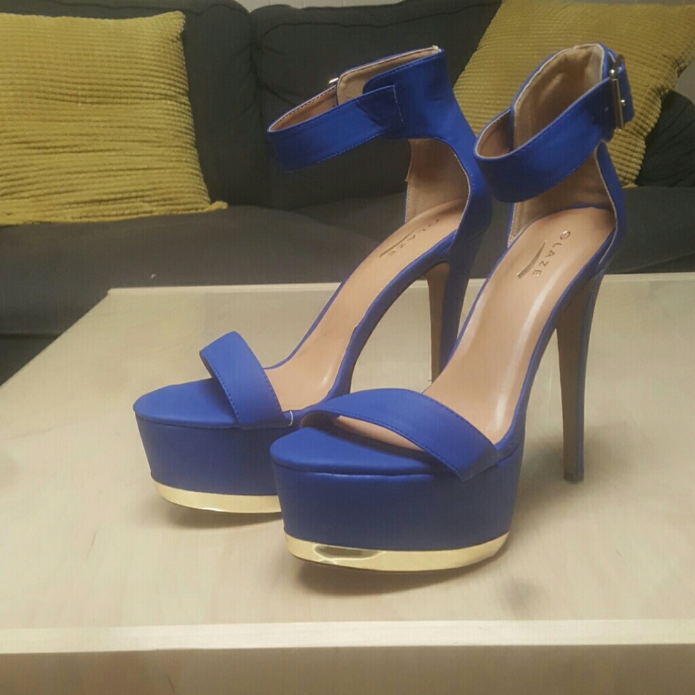 SALE!!!!!! Blue ankle strap heels