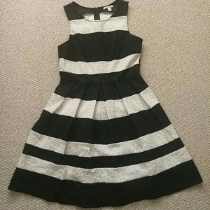 mi ami black and white striped dress Sz M