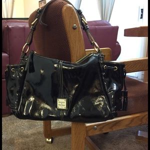 SALE! Dooney & Bourke black patent leather hobo.