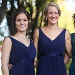 Long v-neck bridesmaid/prom dress