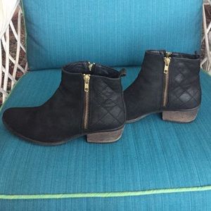 Black leather boots
