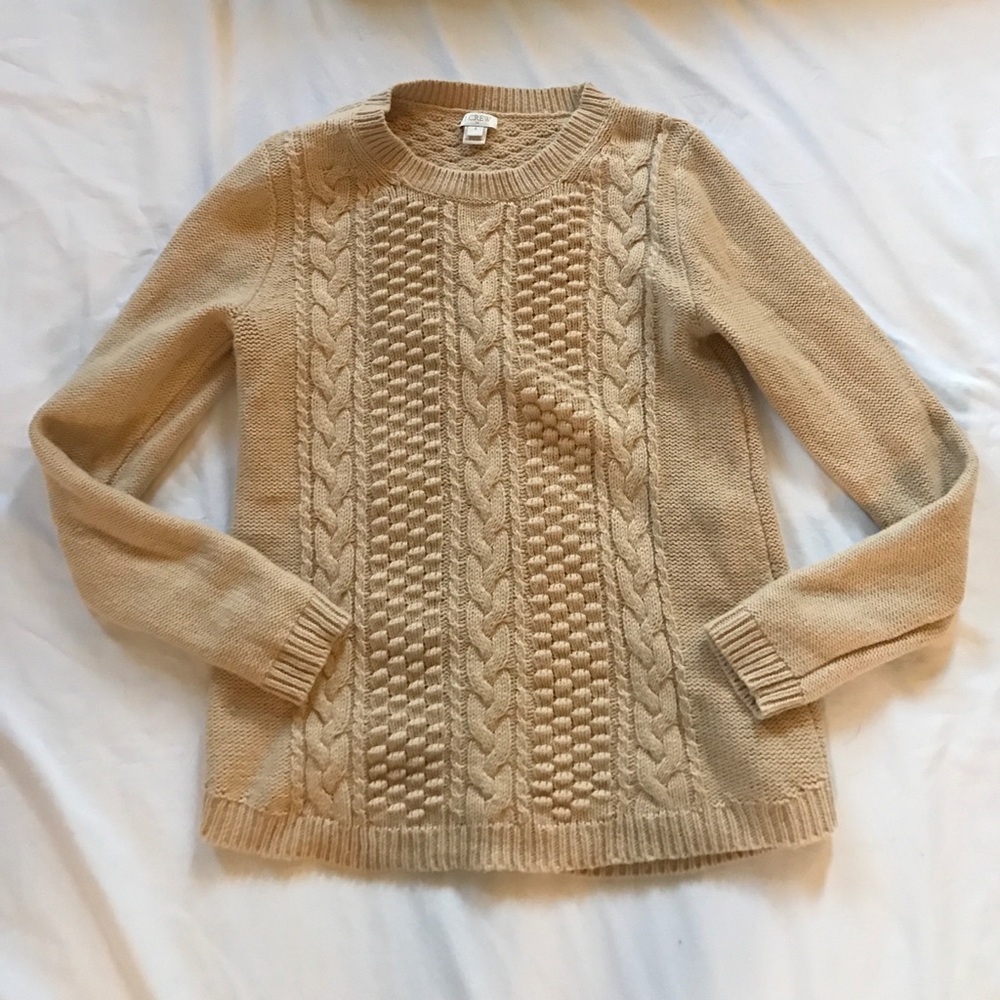 J. Crew tan sweater Small
