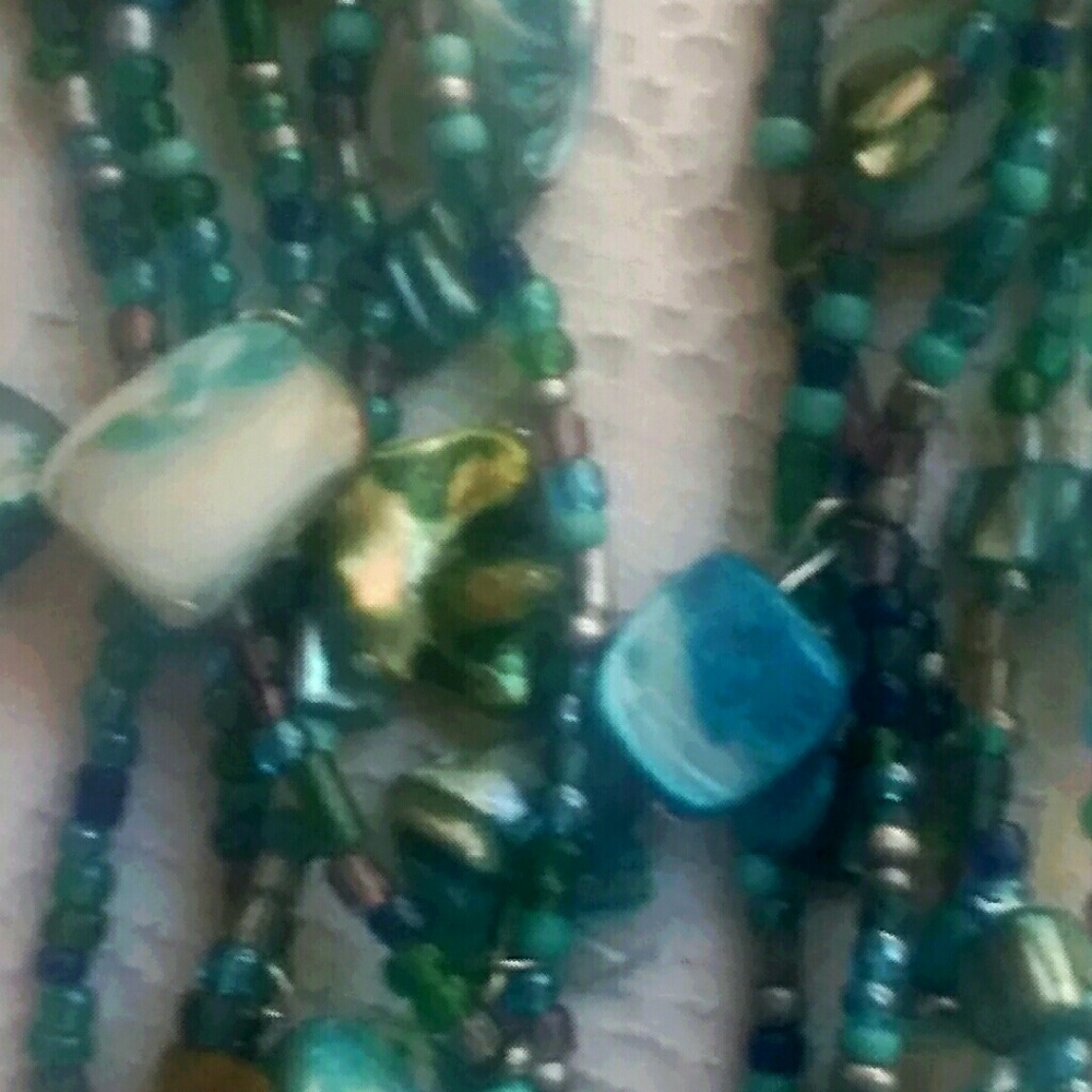 Abalone Shell Sea Glass Beads Necklace