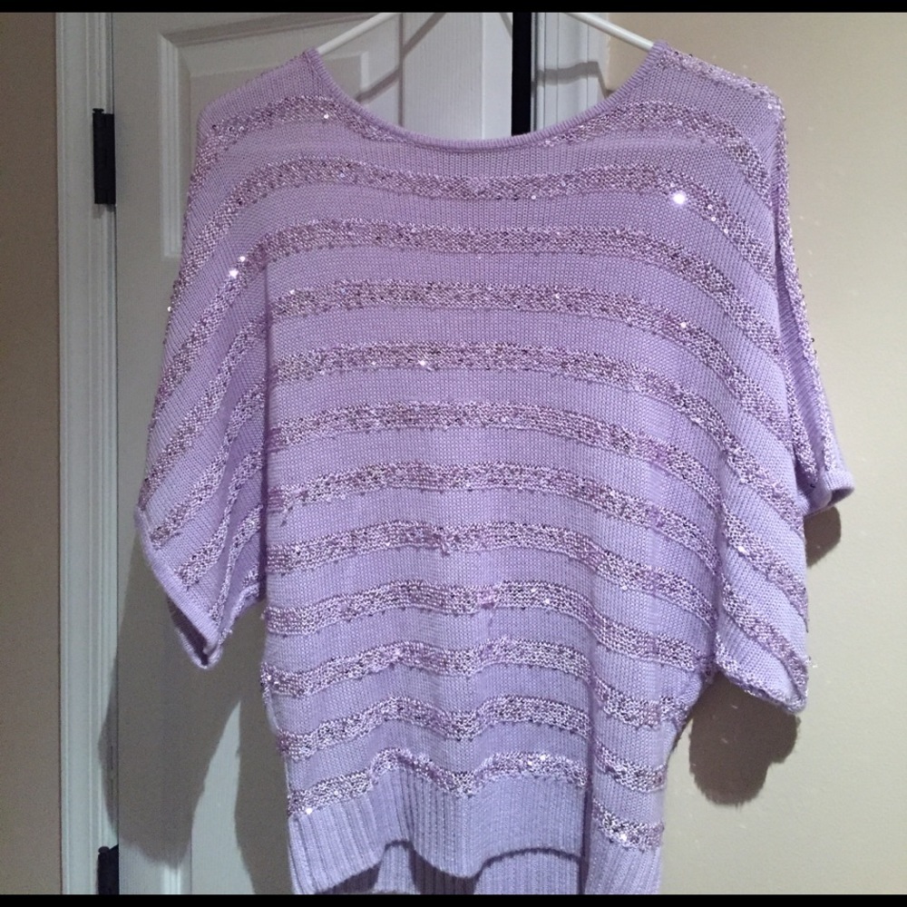 Lavender sparkly knit top