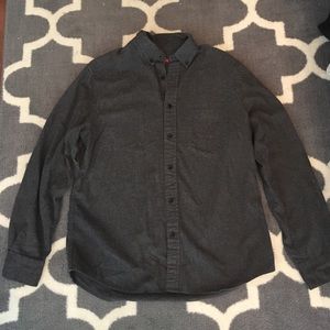 Men's Solid gray flannel button up