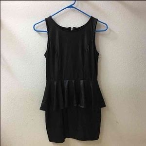 Faux Leather Peplum Dress Faux Leather Peplum Dress