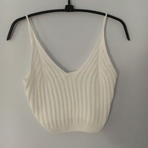 NEW white v neck crop top