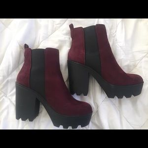 Burgundy Ankle Boots