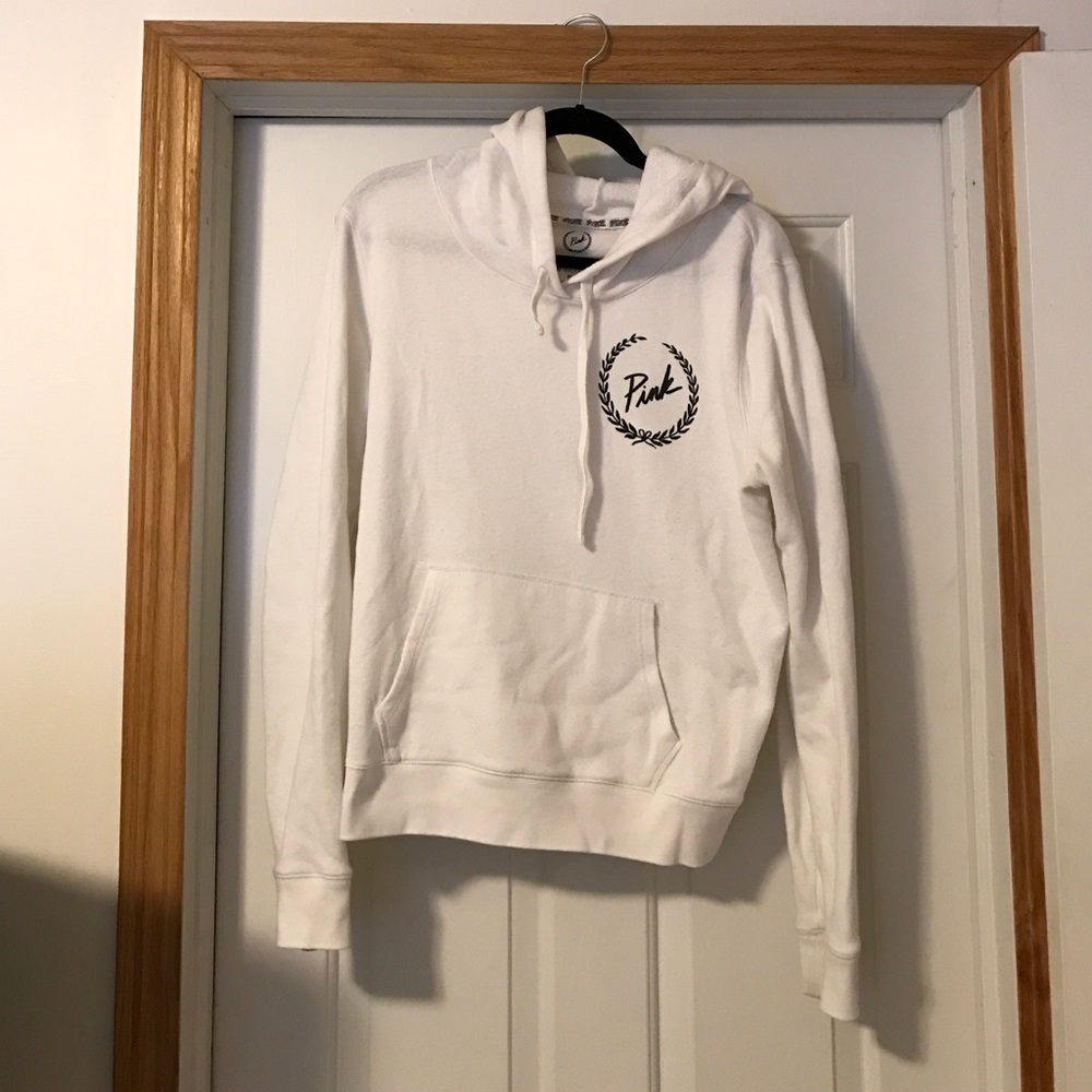 PINK Victoria's Secret white hoodie✨💖