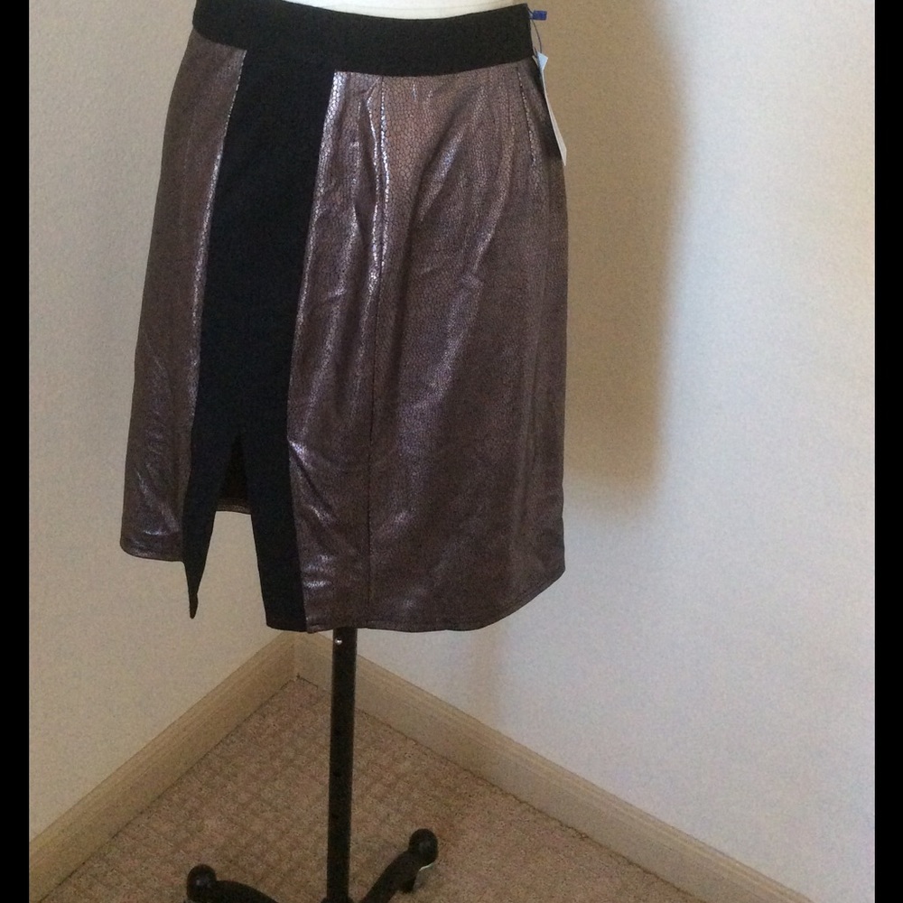 Metallic copper pencil skirt-New