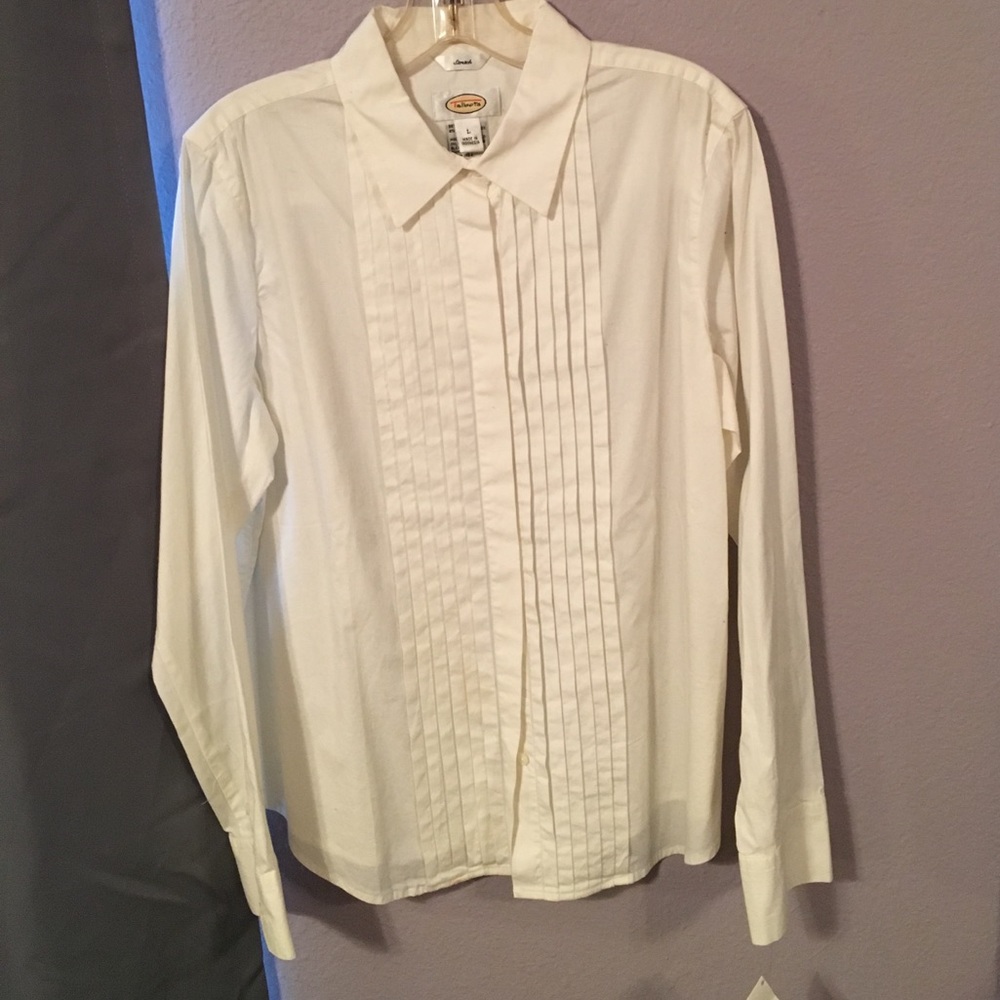 🌻🌻Talbots white pleated front shirt/blouse