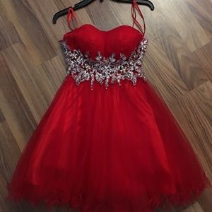 Short red formal dress