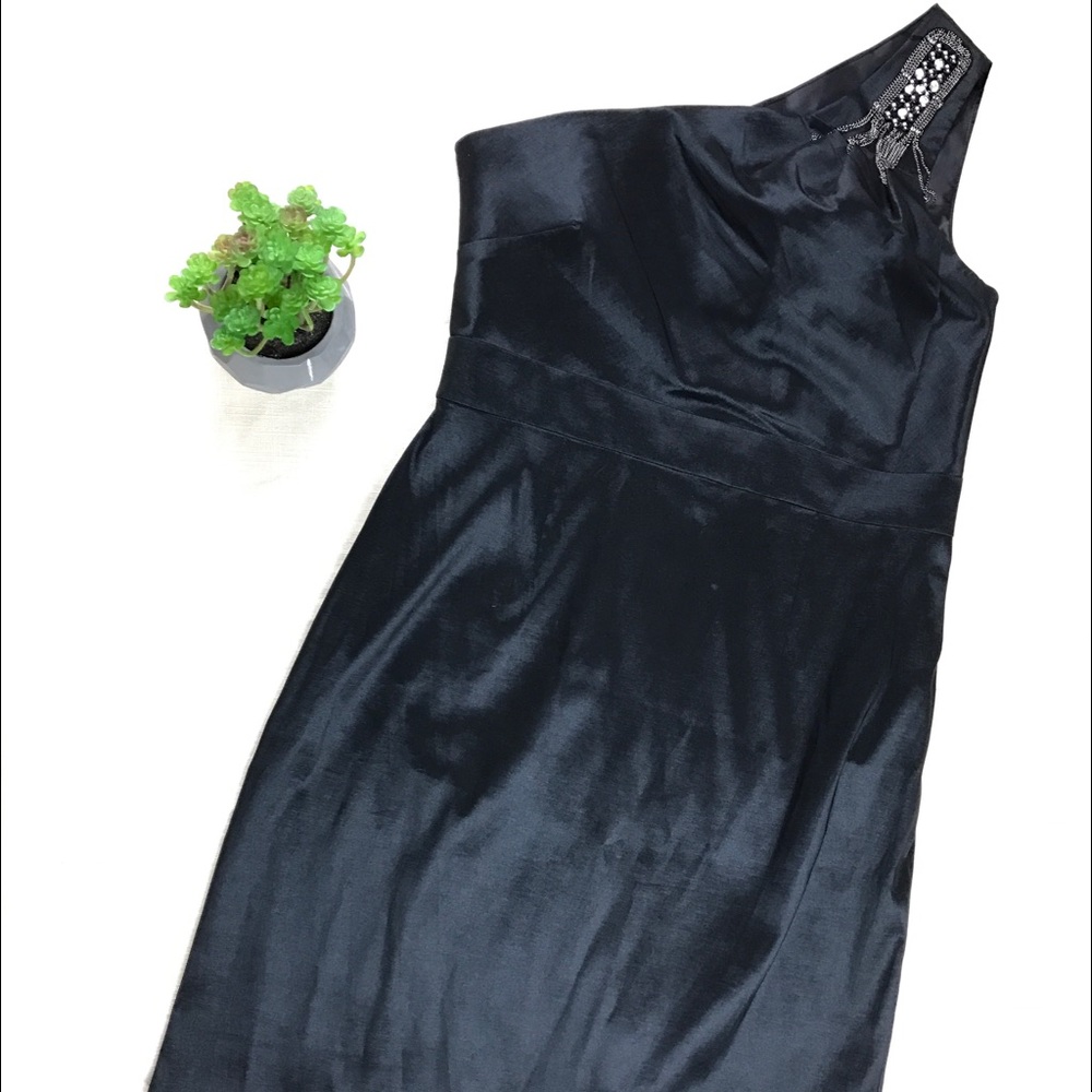 Emma & Michele One Shoulder Dress Metal Detail