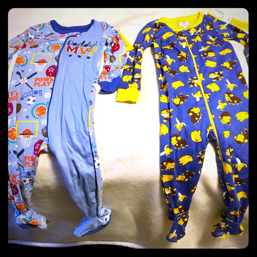 2 NWT Children's Place 1-piece pajamas 12-18 month