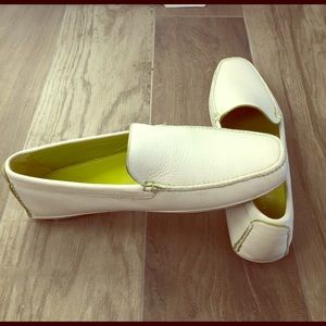 Cole Haan White Leather Penny Loafers Size 8