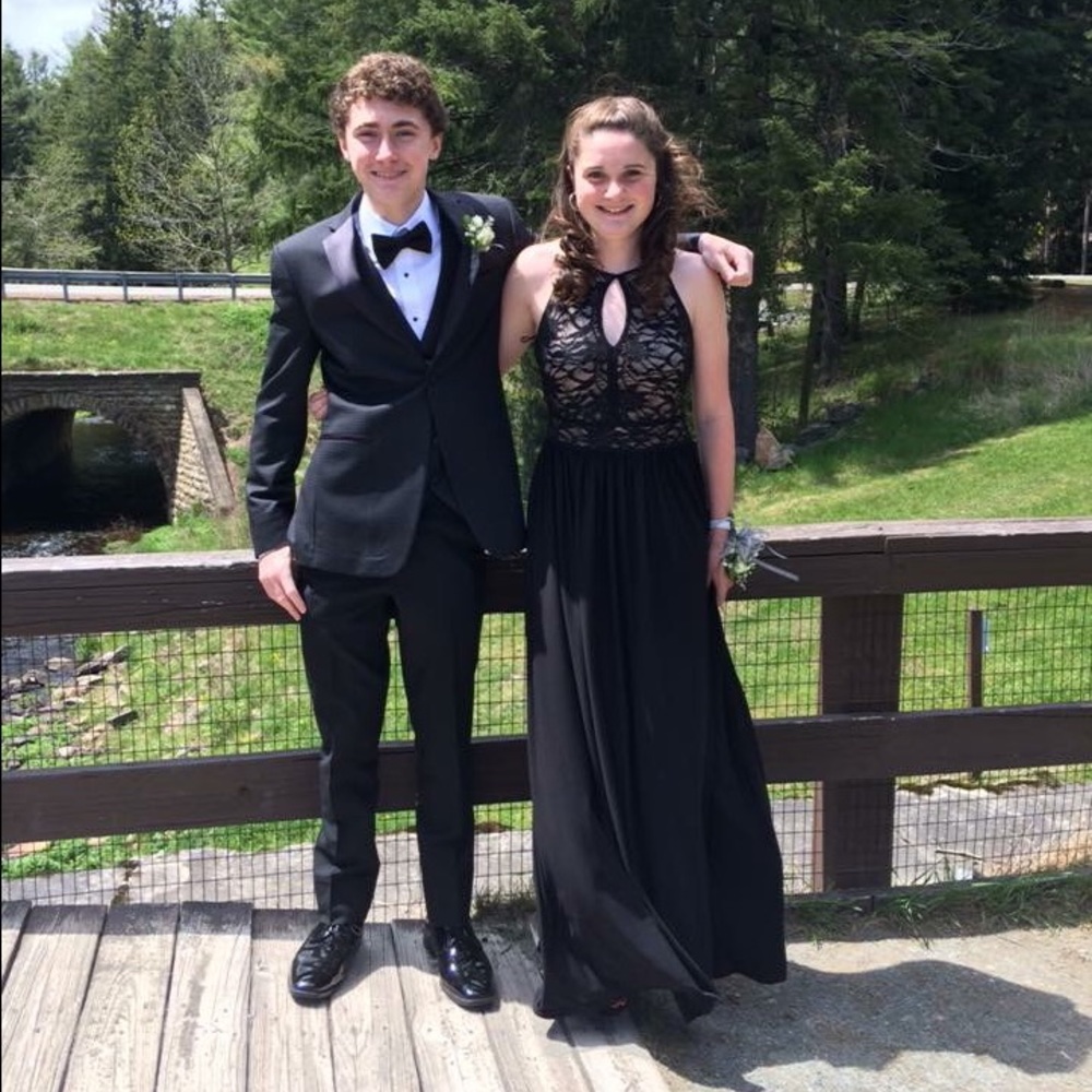 Nude and Black Prom Dress