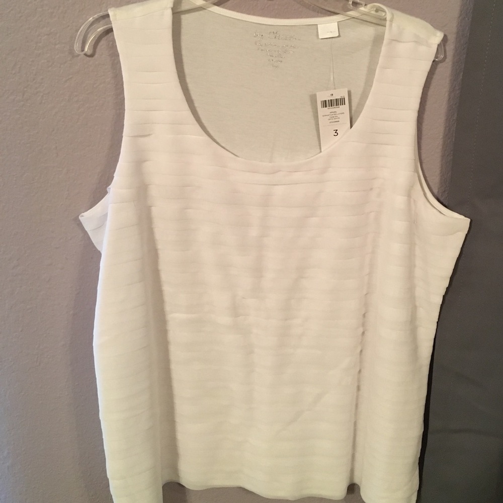 🥂HP 09/12🥂Chico's white pleated sleeveless top