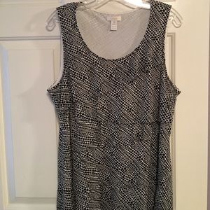 Chico's black & white polka dot sleeveless top