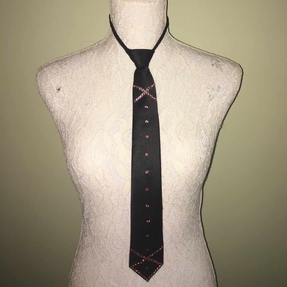 Skinny tie with Swarovski rhinestones