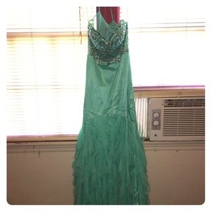 Turquoise Mermaid style dress