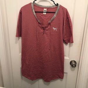 SLEEPWEAR PINK LONG SHIRT.