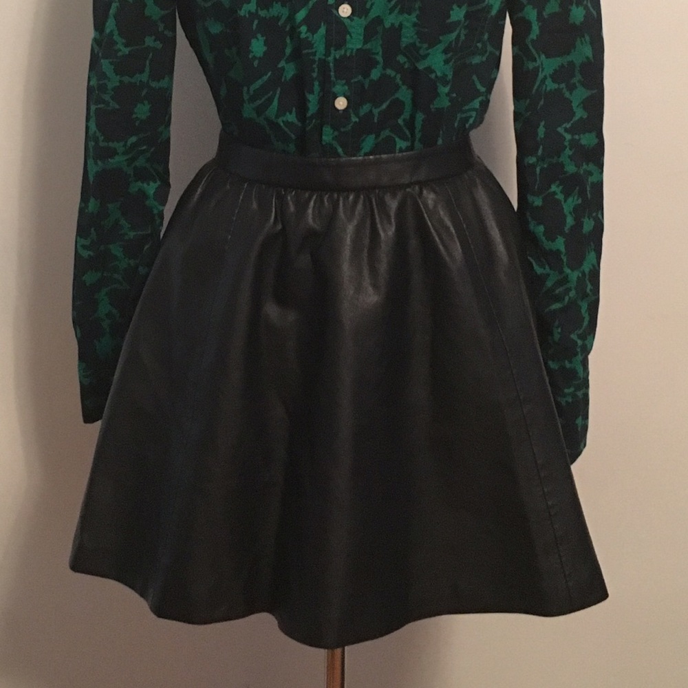 Divided Faux Leather Skirt