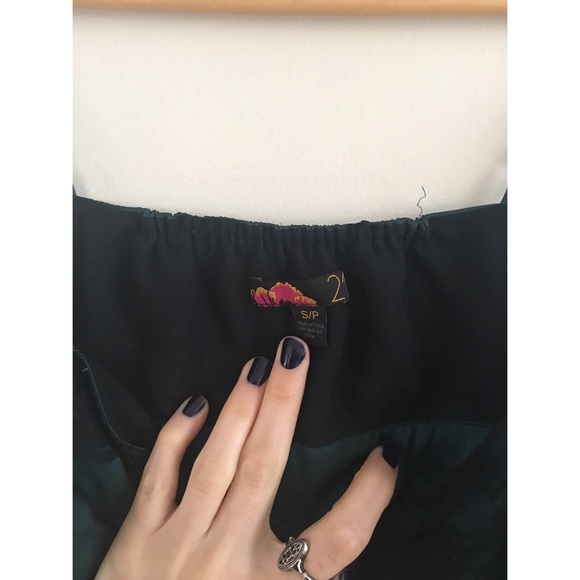 Jewel emerald green black lace Cami Tank Top S - Picture 3 of 5