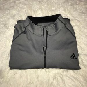 ADIDAS GRAY QUARTER ZIP PULLOVER