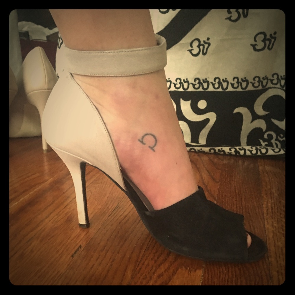 Jeffrey Campbell Black and Tan stilettos