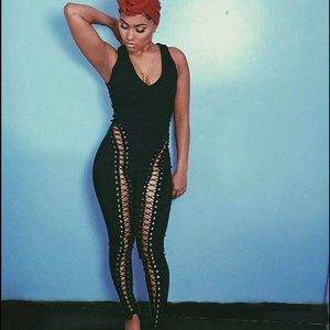 Li Boutique Lace Up Jumpsuit