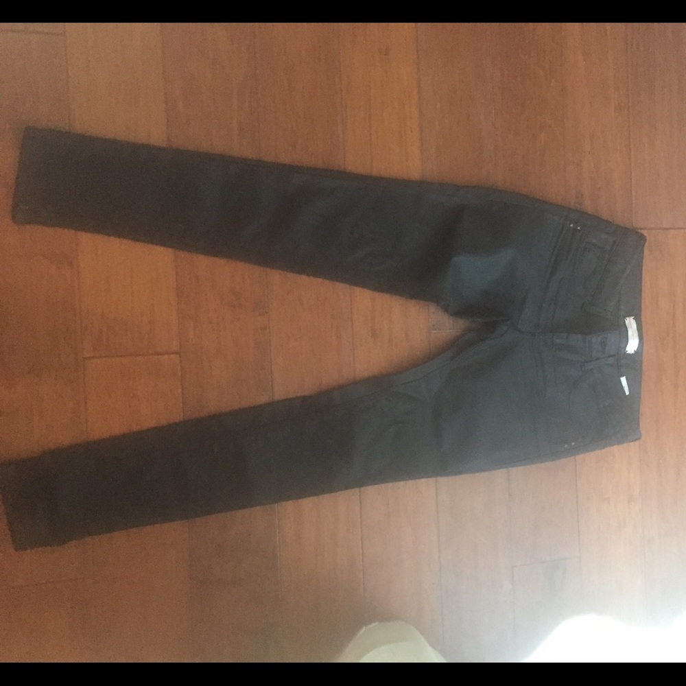 Topshop waxed jeans skinny zip at the ankle 28/32