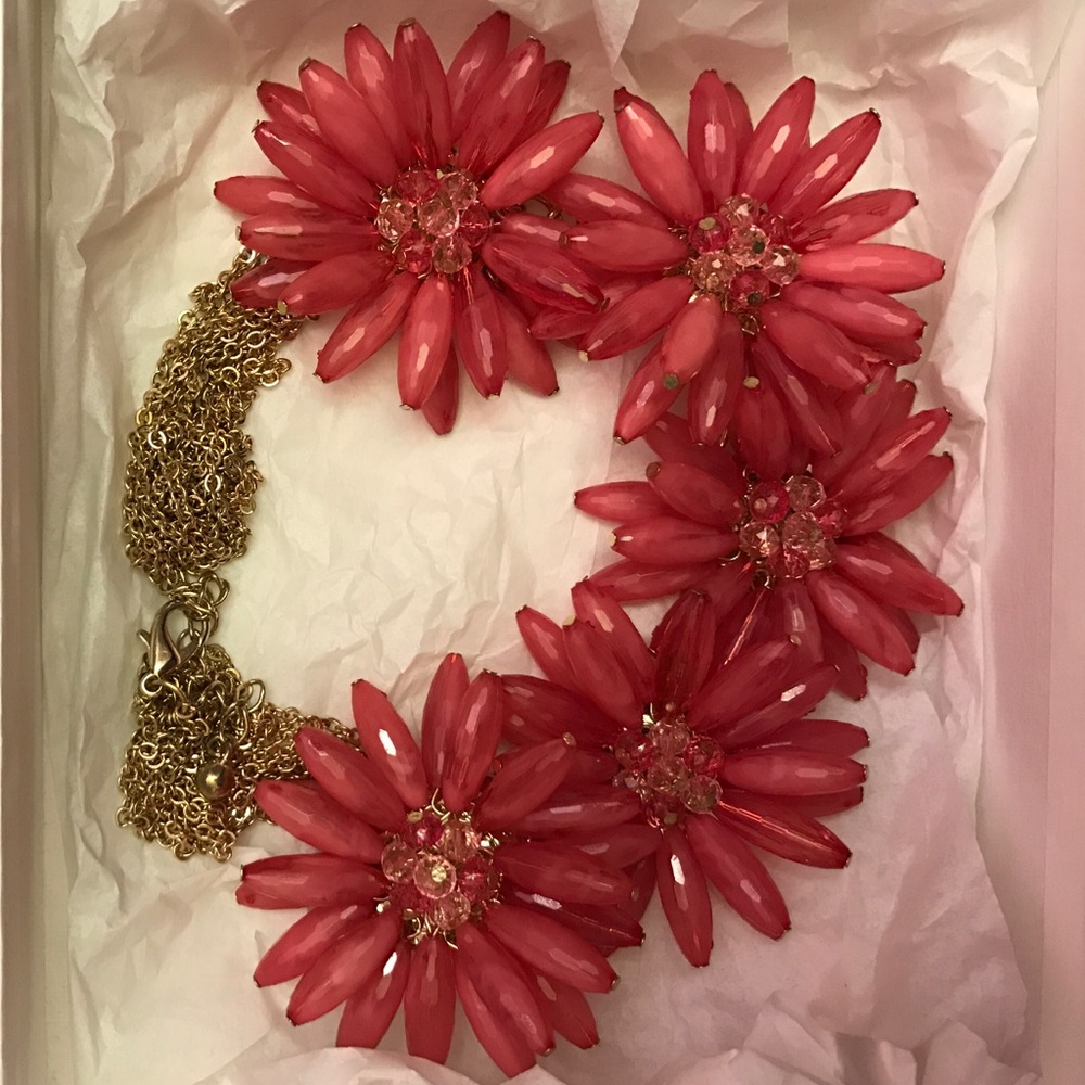 Beaded flower statement necklace