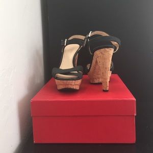 Guess, strappy platform heels.