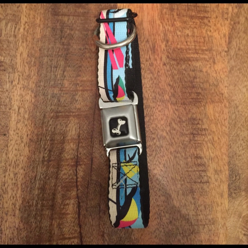 Beach themed dog collar