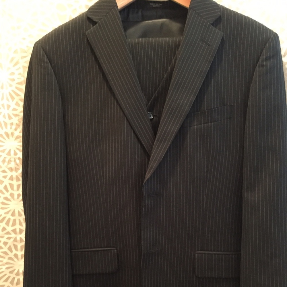 Black Pinstripe Jones New York Suit, 40R