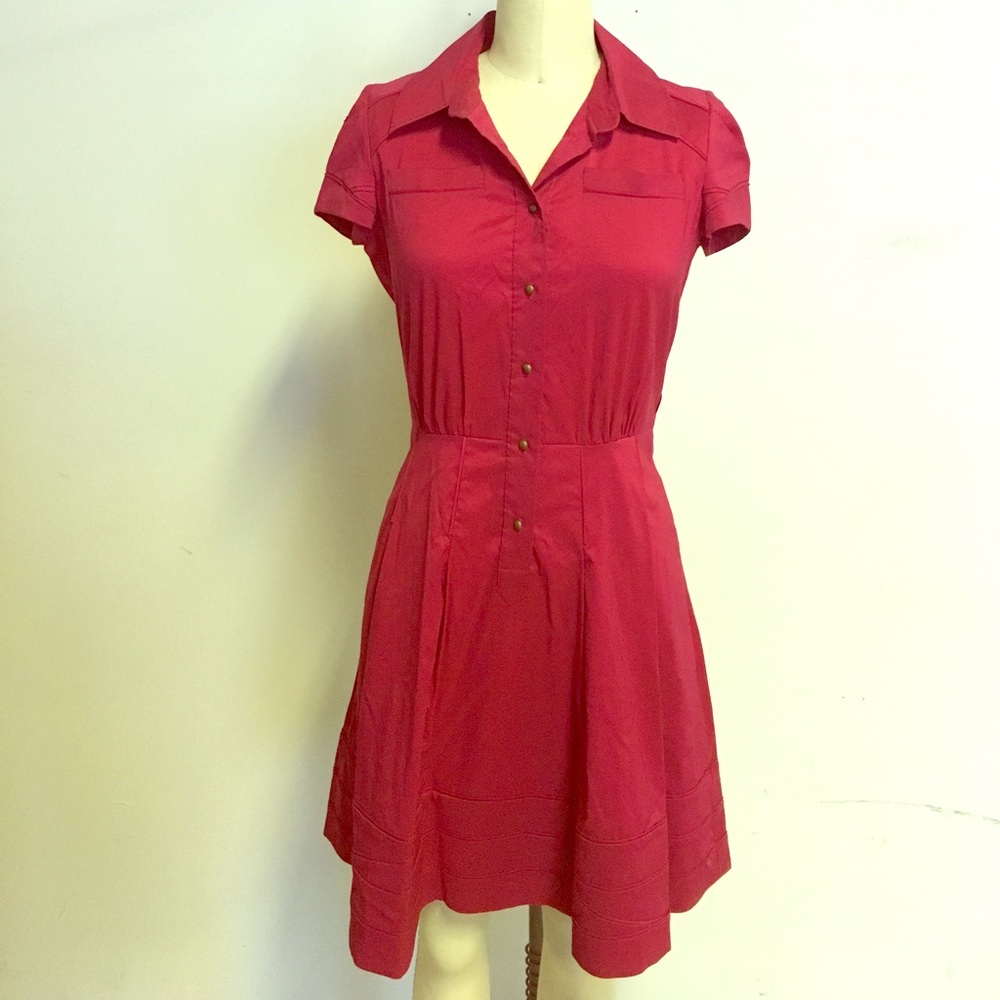 Diane von Furstenberg red button front dress