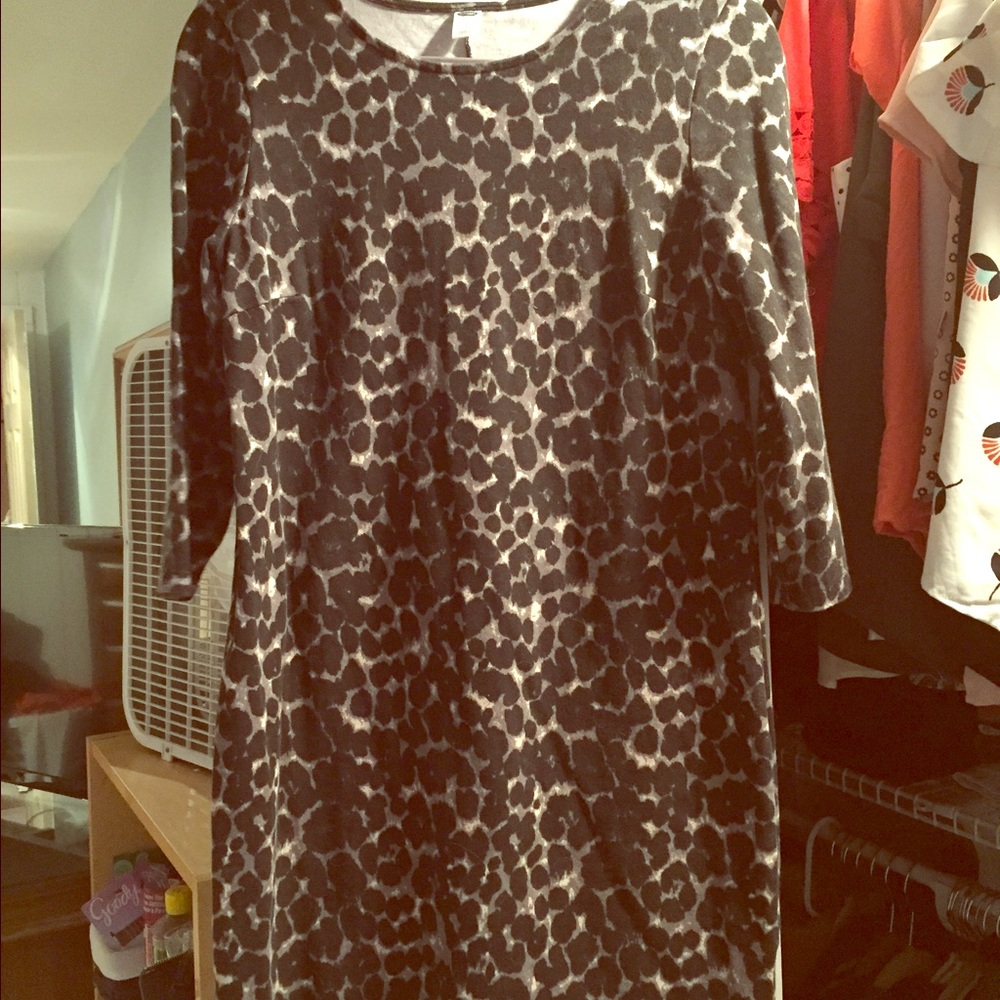 Leopard print sweater dress