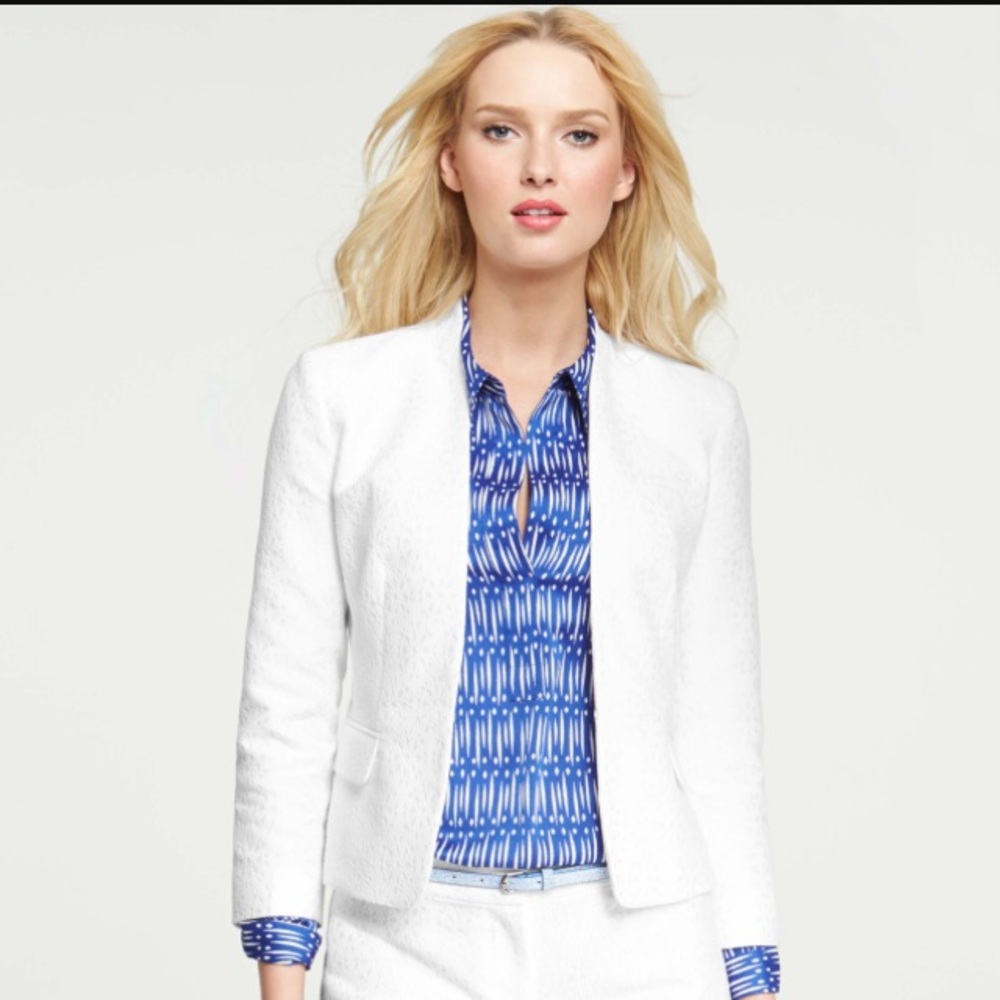 Ann Taylor lace white blazer