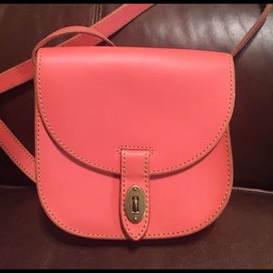 FOSSIL Leather Satchel (peach/salmon colored)