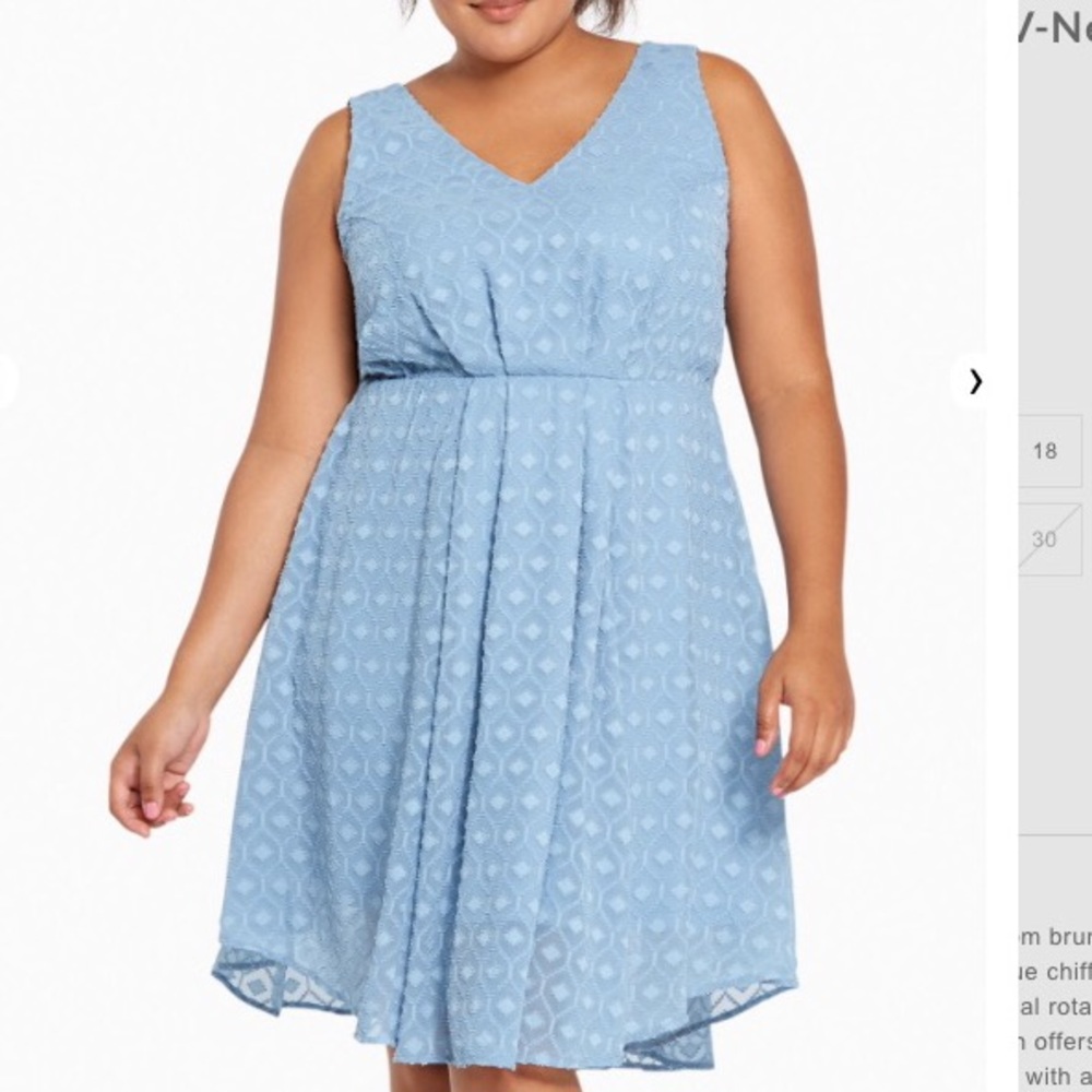 Blue v-neck dress
