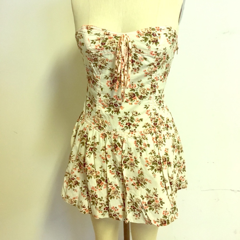 Tracy Feith strapless liberty print dress