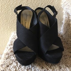 Black Wedge Heels