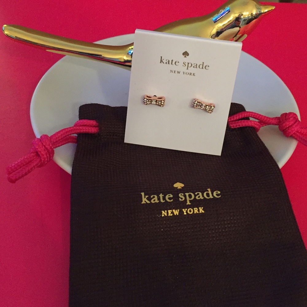 Kate Spade ♠️ New rose gold bow earrings