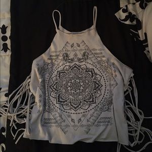 Gray printed tank top