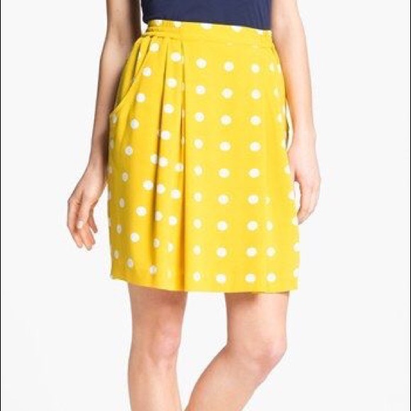Yellow Polkadot Skirt- Large - Picture 1 of 4