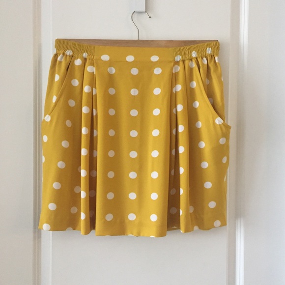 Yellow Polkadot Skirt- Large - Picture 2 of 4